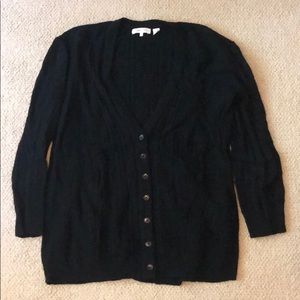 Inhabit Black Button-up Sweater